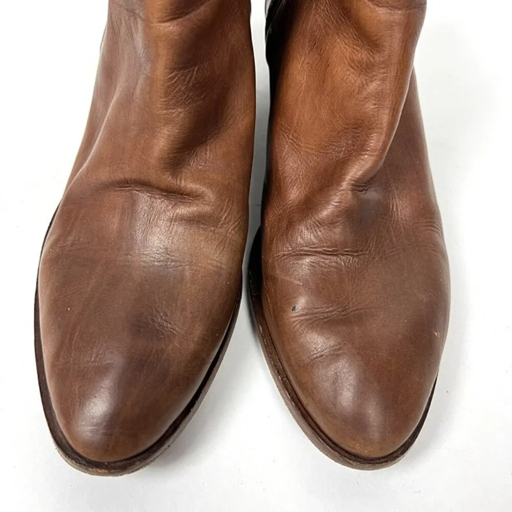 Sabani Florence Made in Italy Leather‎ Ankle Boots Sz 36 US 6 Cognac Preppy